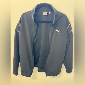 Puma Black Track Jacket with White Logo